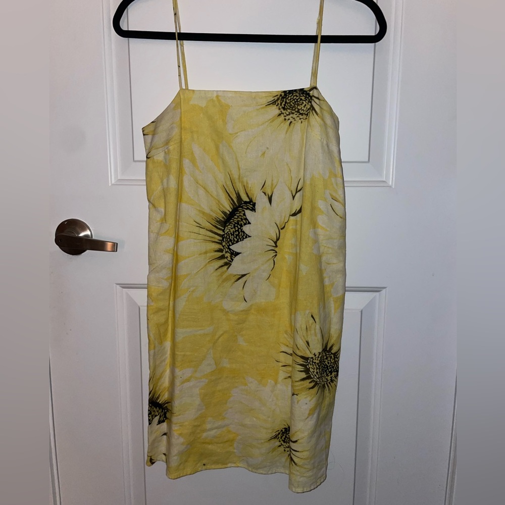Sunflower linen dress